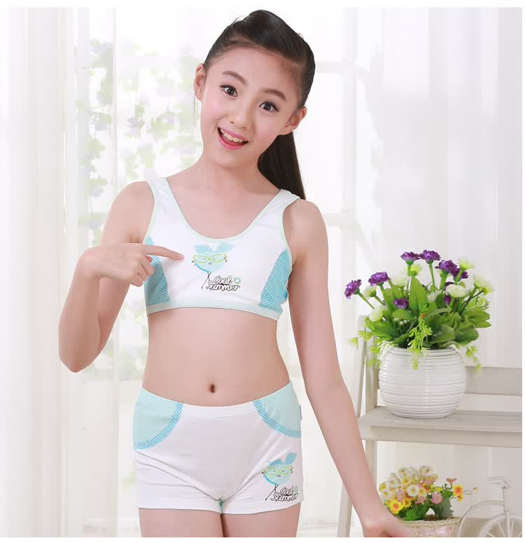 女童内衣小背心儿童文胸发育期棉小女孩胸罩夏学生抹胸少女文胸波点花