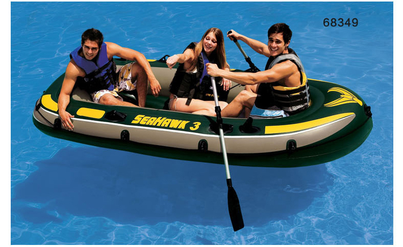 intex 68349 海鹰号三人充气船橡皮艇皮划艇3人船钓鱼船295*137*43cm
