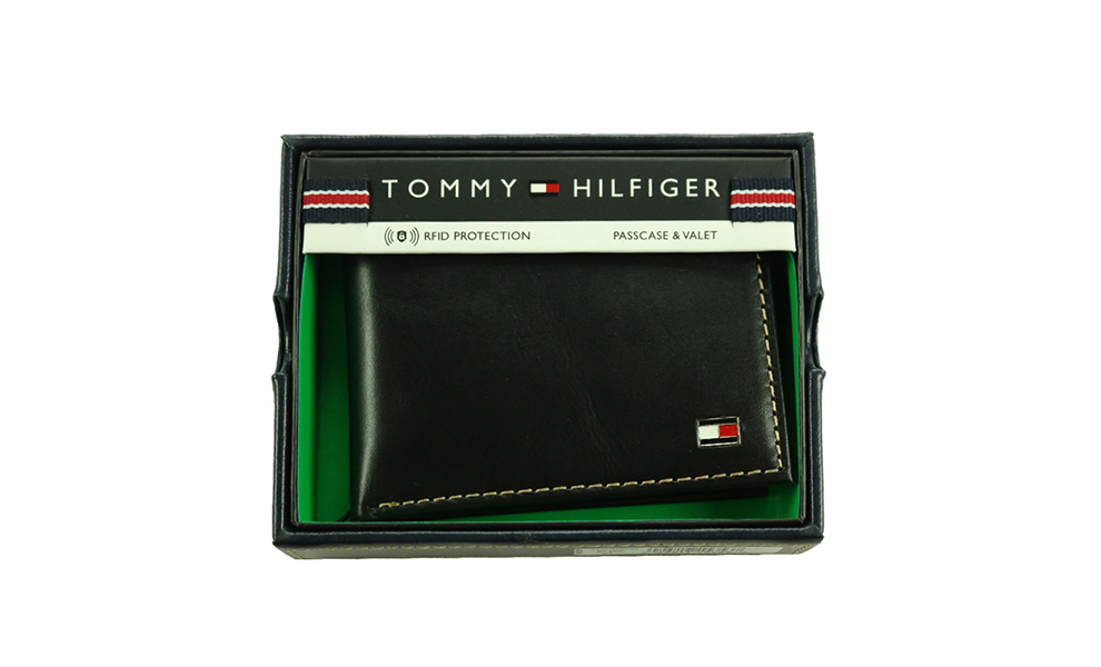 tommyhilfiger汤米希尔费格男士钱包奢侈品二折钱夹黑色