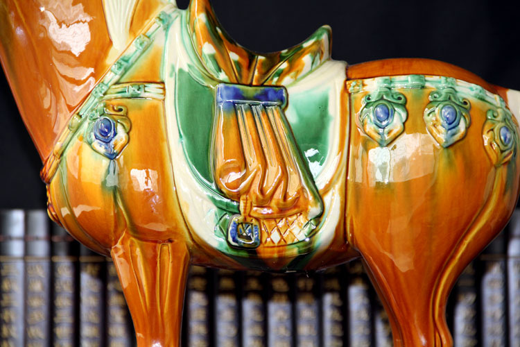 创古琪通 唐三彩马摆件陶瓷马摆件国礼大马工艺礼品客厅装饰品摆件