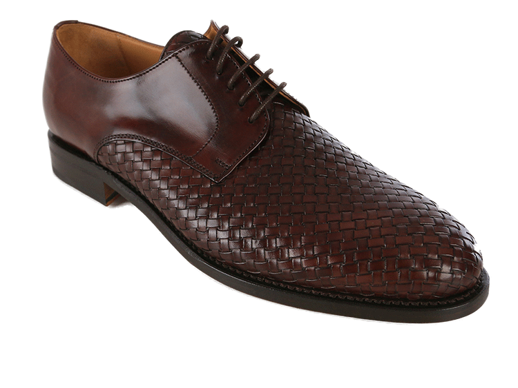 estate男真皮透气za4093系带尖头德比款商务休闲皮鞋男鞋 黑色negro