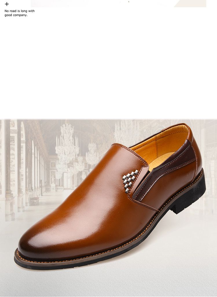 蒂雅堡尼2016新款套脚商务休闲男皮鞋 韩版休闲正装单鞋男fc666 黑色