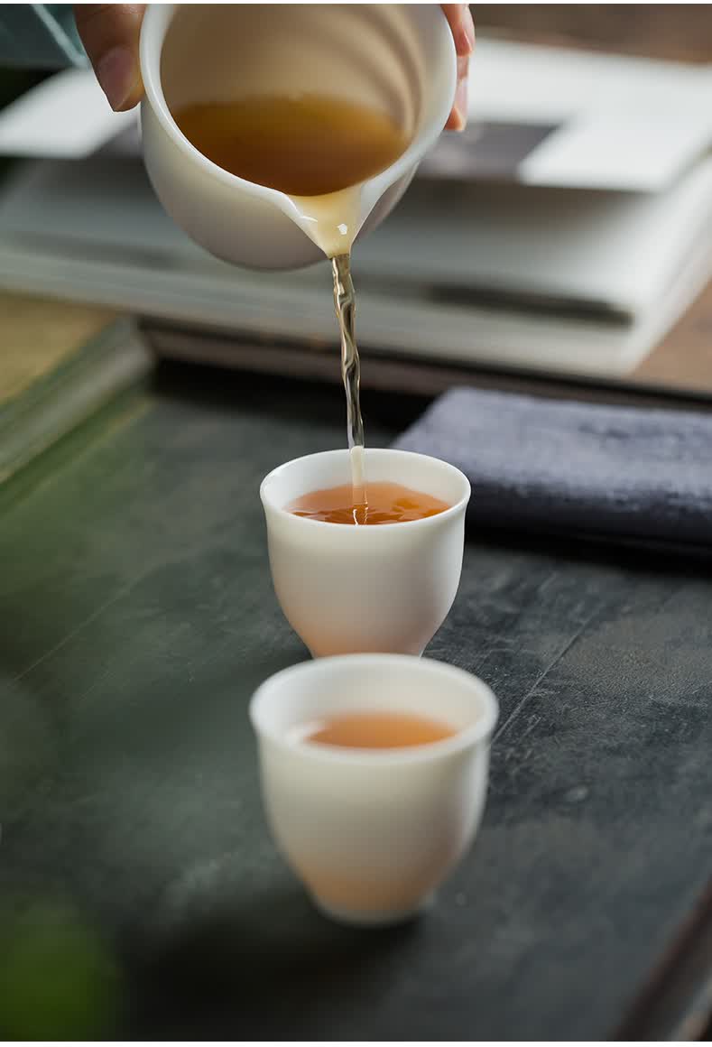 宁不凡 德化白瓷茶杯品茗杯品茶小杯子亚光白瓷功夫茶具大小号多款