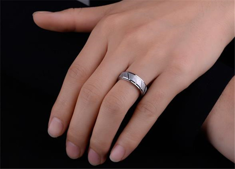 喜来星 钨金戒指 男士戒指指环简约饰品单身戒尾戒 7毫米宽国标18号
