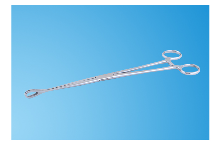 赫晨双鹿不锈钢海绵钳海棉钳夹子拔火罐夹卵圆钳直弯头25cm弯头