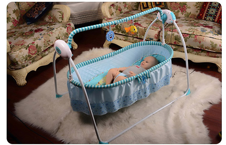 primi电动摇床/自动秋千婴儿摇椅 宝宝躺椅摇篮床婴儿床电动游戏床