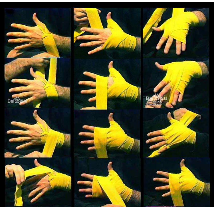 竞派3米纯棉弹力绑带泰拳拳击散打绷带沙包沙袋护手缠手带一盒两根 3