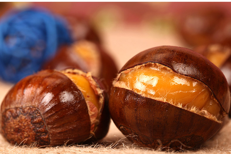 [迁西馆]紫玉板栗 128g*4袋开口笑带壳甘栗仁 正宗迁西板栗仁即食熟