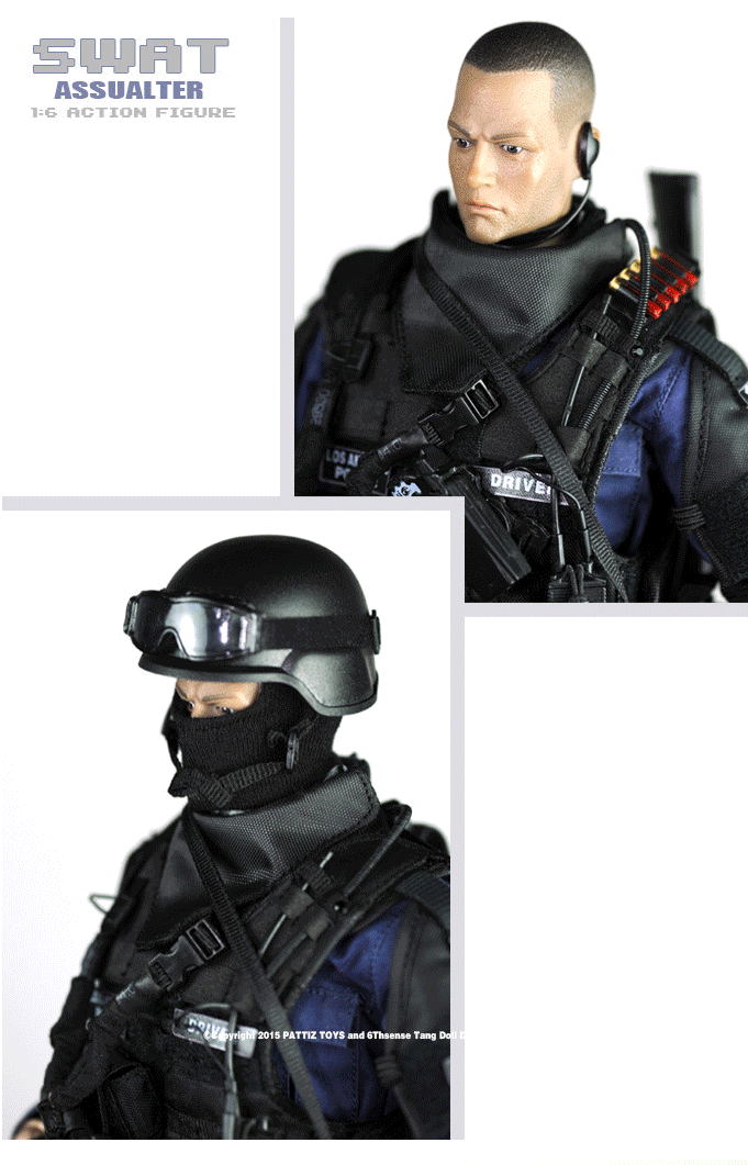 多关节高仿真工艺1/6比例警察士兵特警swat特种部队兵人模型玩具 特警