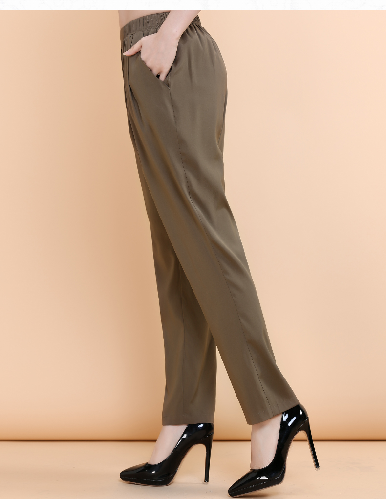 雅金圣妮真丝裤子女长裤 2016新款高档桑蚕丝绸缎裤阔