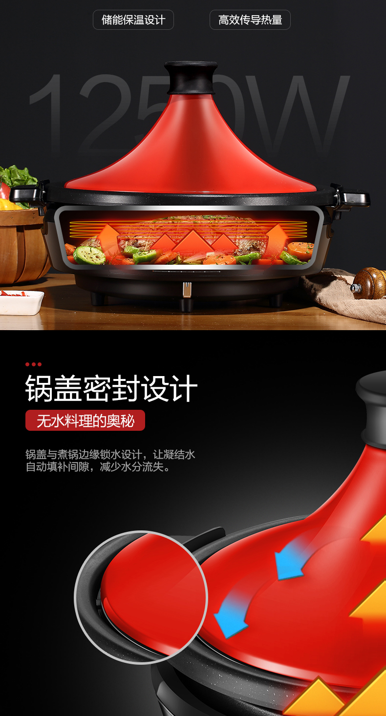 松下 Panasonic 多功能烧烤锅电火锅微压快熟多功能锅料理锅塔吉锅蒸烤一体家用4l 番茄红nf Htg100rsq 图片价格品牌报价 京东