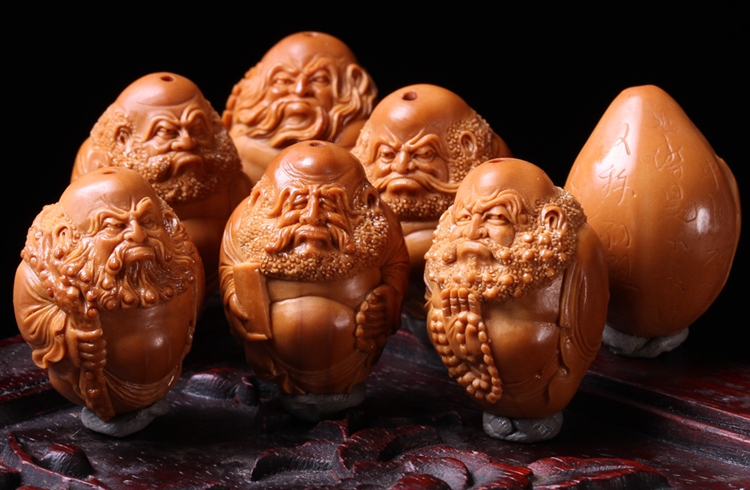 常态橄榄核达摩六祖手串 核雕手串苏工名家橄缆雕核手串手雕n2688