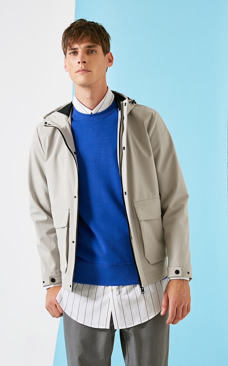 jlindeberg 金林德伯格休闲连帽防泼水夹克外套男秋518321509 raj石灰