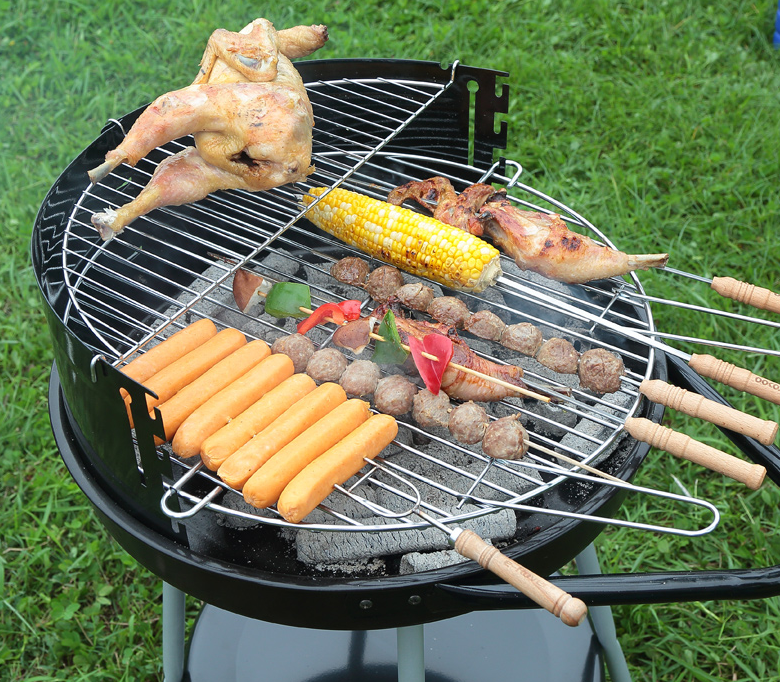 烧烤炉户外家用不锈钢烧烤架户外便携大号野外烧烤炉子 黑色