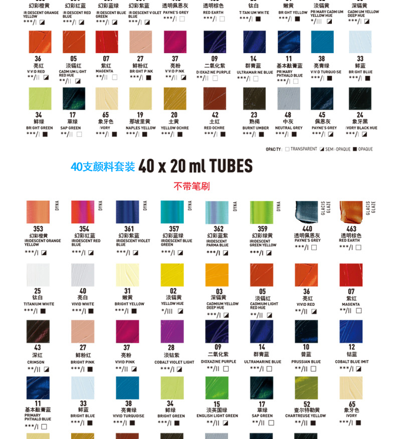 小郎人专业油画颜料xl套装20ml油画颜料套装xl油画颜料10支20ml套装