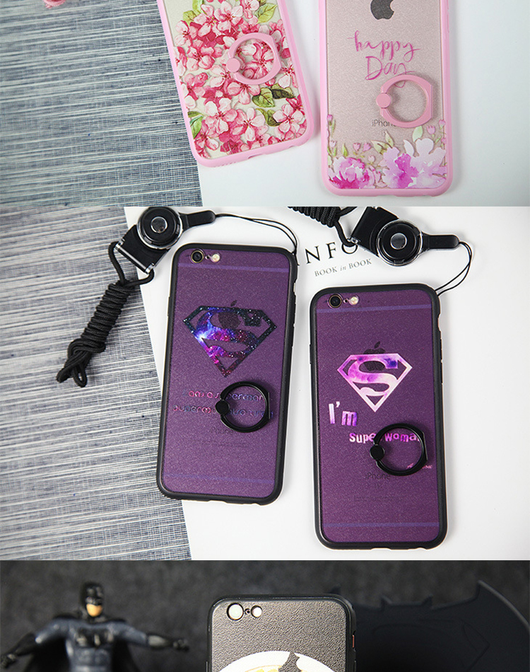 tekimbe 黑指环手机套 蕾丝全包手机壳 适用于苹果iphone6/6s plus f2