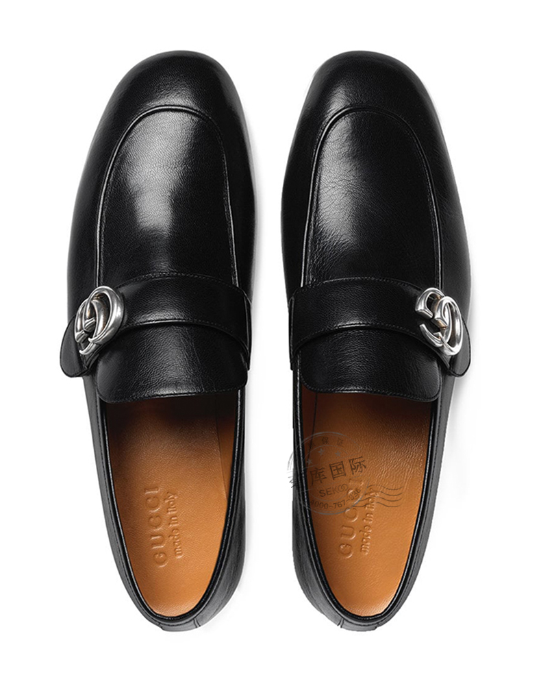 gucci古驰男鞋牛皮gg商务皮鞋450853 d3v00 1000 黑色 40