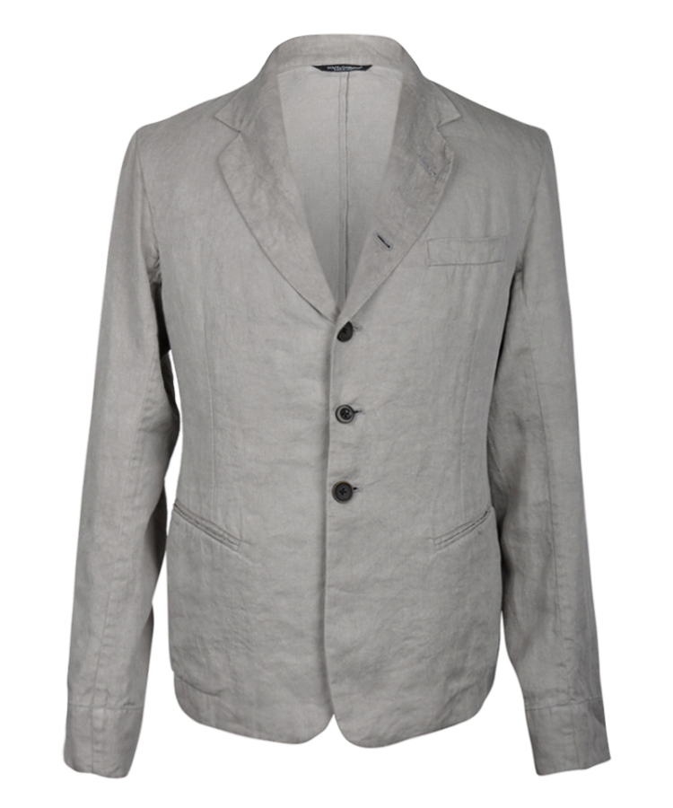 杜嘉班纳 dolce&gabbana 灰色亚麻男士长袖西装