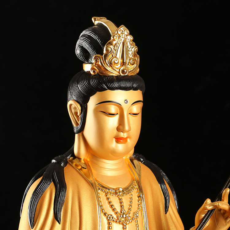 圆通工艺宝华西方三圣大势至菩萨纯铜客厅供佛摆件佛堂寺庙佛像19寸