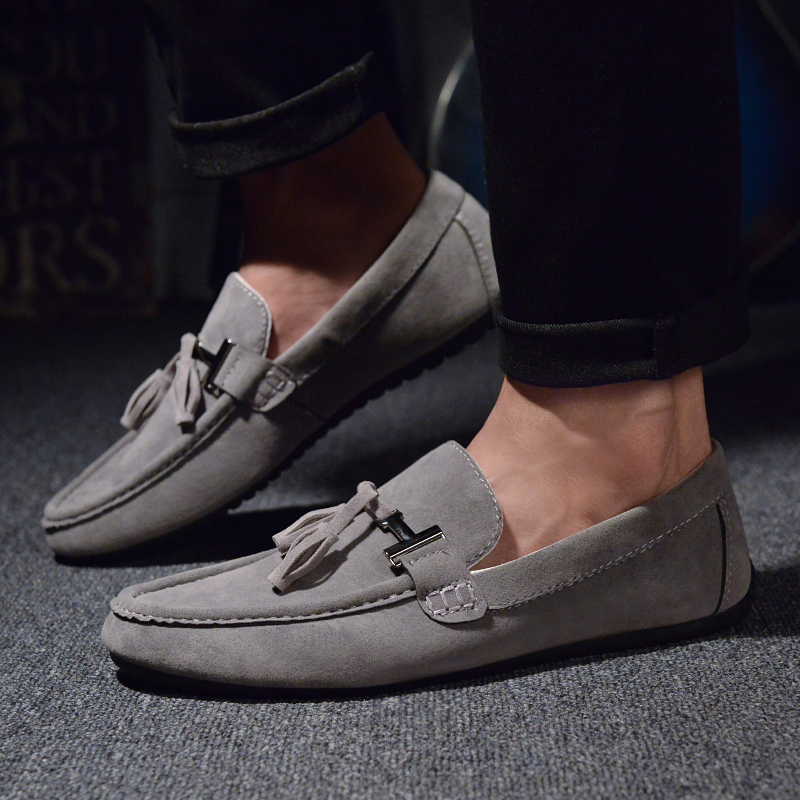 韩版潮流舒适驾车鞋低帮套脚男鞋夏季新款男士时尚休闲豆豆鞋 蓝色 40