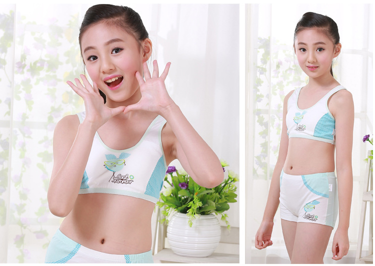 女童内衣小背心儿童文胸发育期棉小女孩胸罩夏学生抹胸少女文胸波点花