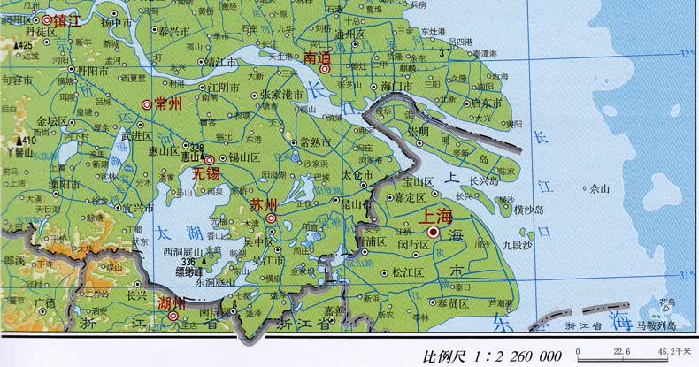 2020新江苏省地图册政区地形地理概况交通旅游资讯市县乡镇地图中国分