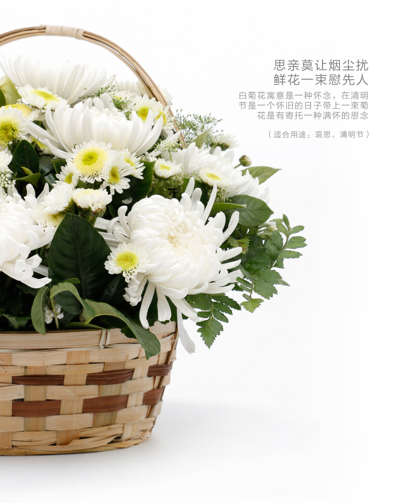 两小时达花篮菊花扫墓祭奠追悼念鲜花速递同城北京上海广州深圳长沙