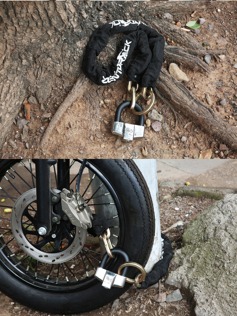 zentorack 不锈钢加强链条锁摩托车电动车单车 重型防盗抗液压剪链锁