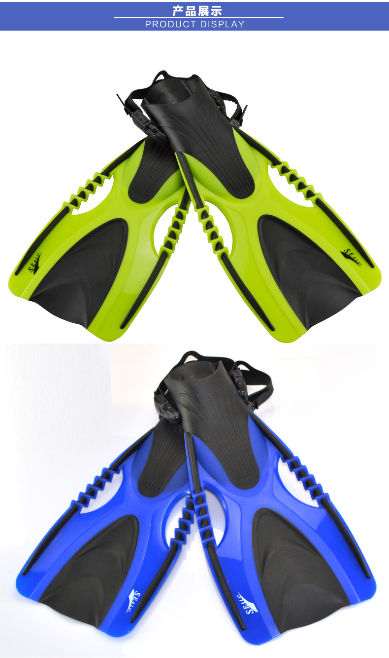 游泳训练短脚蹼儿童蛙鞋浮潜三宝游泳装备调节通用脚蹼 f16 宝蓝 44
