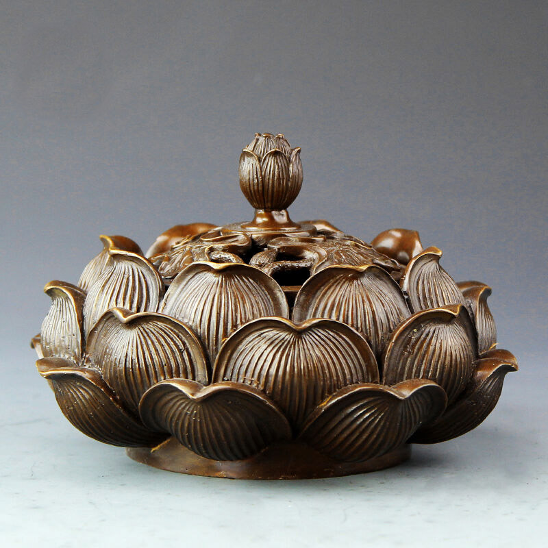 香道佛具用品塔香炉 纯铜香炉居室摆件莲花香炉仿古熏