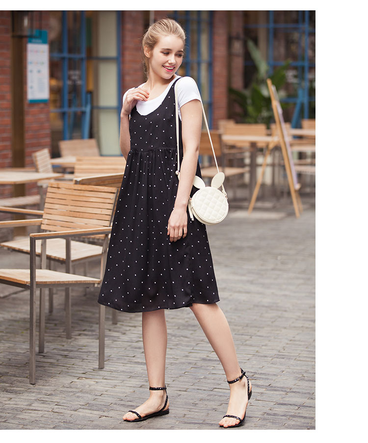 南岛风2016新款加肥加大码女装 胖mm修身显瘦无袖吊带连衣裙夏装 黑色