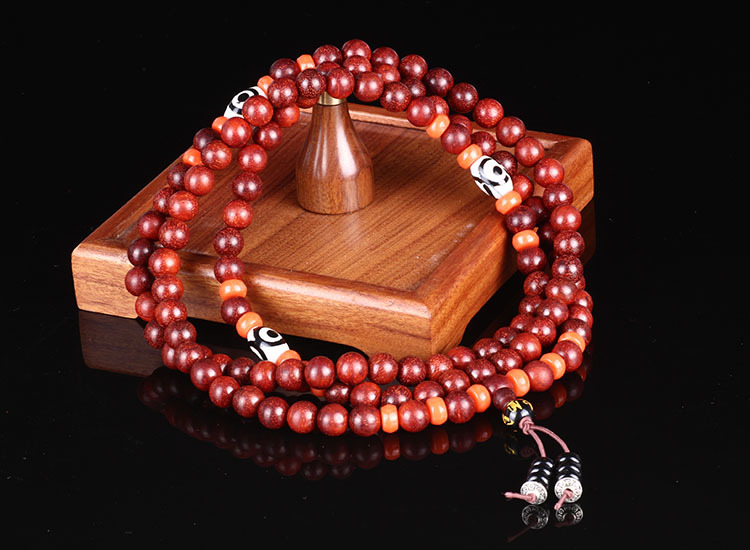 小叶紫檀108佛珠手串男女款手链 8mm