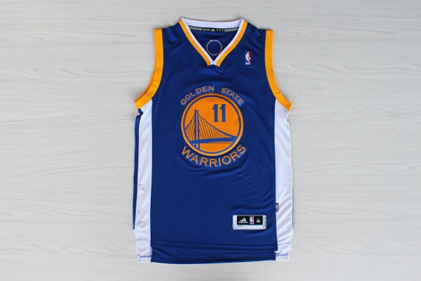nba球衣 金州勇士队11号汤姆森球衣刺绣篮球服蓝 l