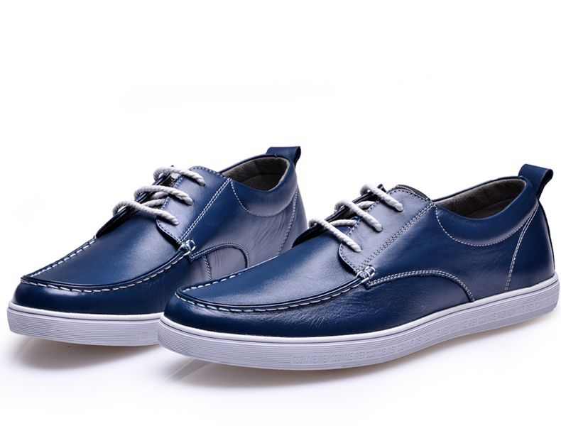 索卫(suove) 单鞋休闲鞋男 系带圆头平底男皮鞋 英伦牛皮男鞋春秋季