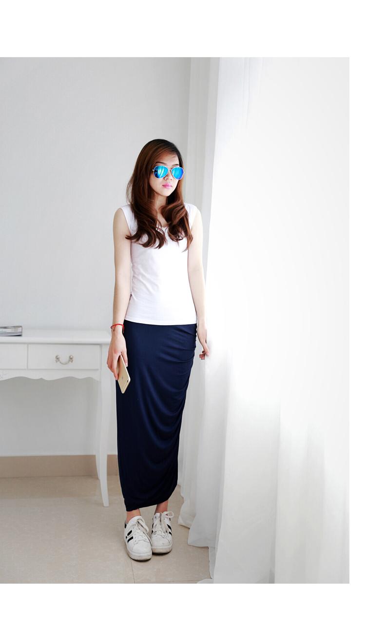 jeanou2016新款夏季韩版百搭一步裙高腰包臀裙半身裙女士不规则 长