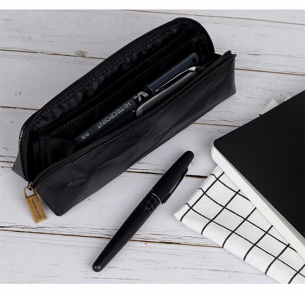 日本国誉(kokuyo)杜邦纸笔袋复古简约男生女生大容量创意初高中生文具