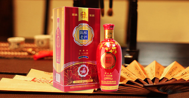 53°汾酒陈酿老酒杏花村一坛香红三星475ml*6