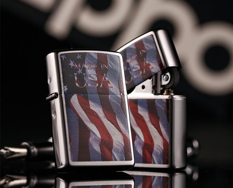 原装防风zippo打火机正版 个性彩印美国星条旗24797 限量zppo正品