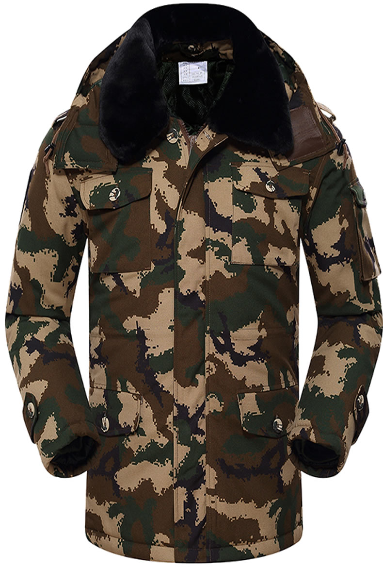 荒漠迷彩大衣城市迷彩大衣冬季加厚保暖军大衣棉大衣作训军大衣迷彩寒