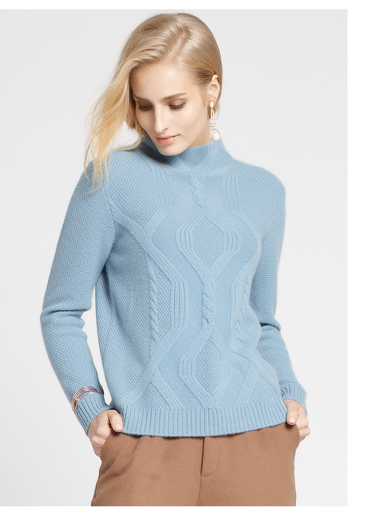 皮皮狗 连领绞花羊绒衫 356摩卡棕 m/100