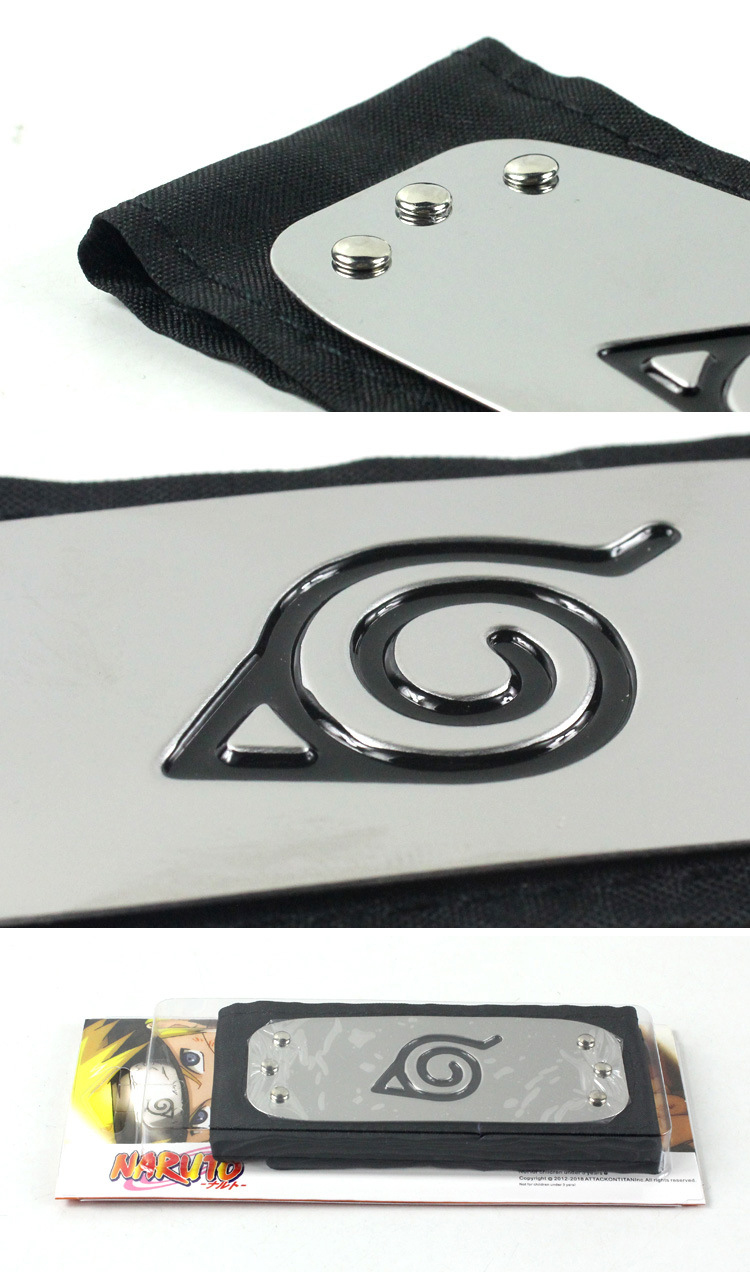 九得福 动漫周边火影忍者cos道具鸣人护额木叶护额头带头巾万圣节圣诞