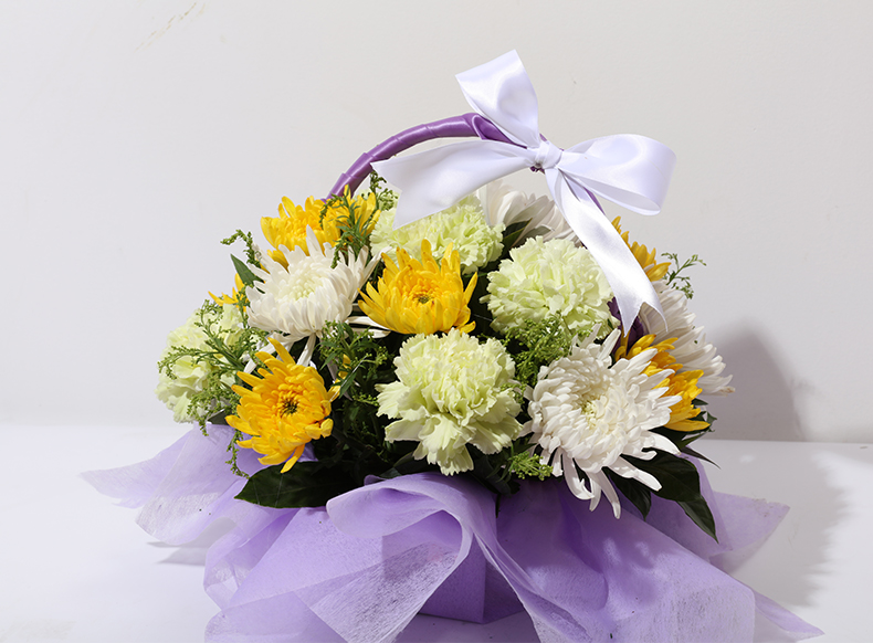 两小时达花篮菊花扫墓祭奠追悼念鲜花速递同城北京上海广州深圳长沙