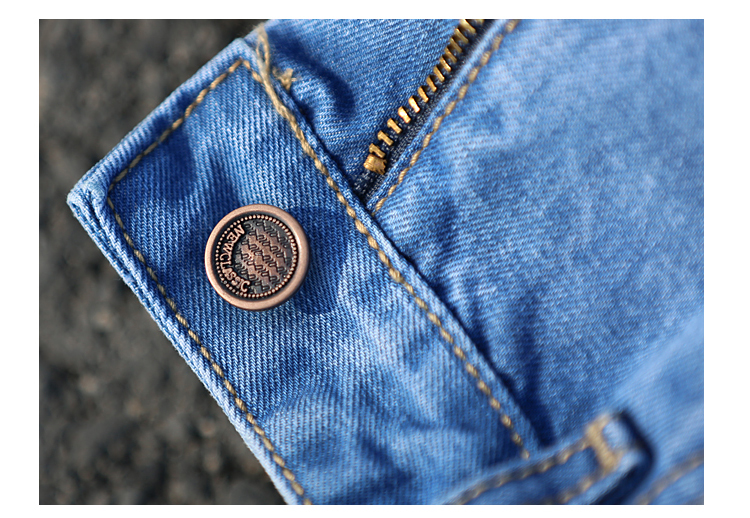 dear)短裤 男2016夏装新款韩版修身破洞薄款五分牛仔裤男 1819蓝色 31