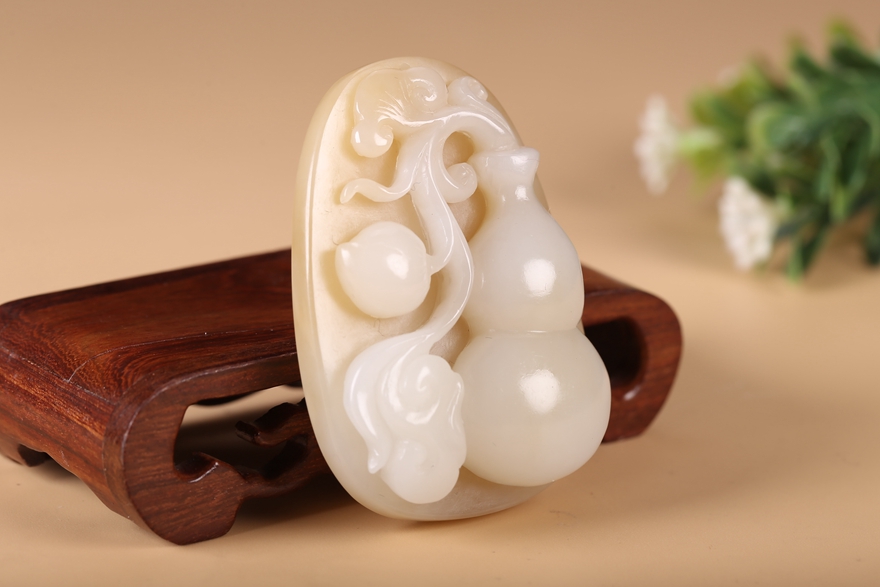 和田玉挂件 福禄寿 54.18克 【弘润和玉器】