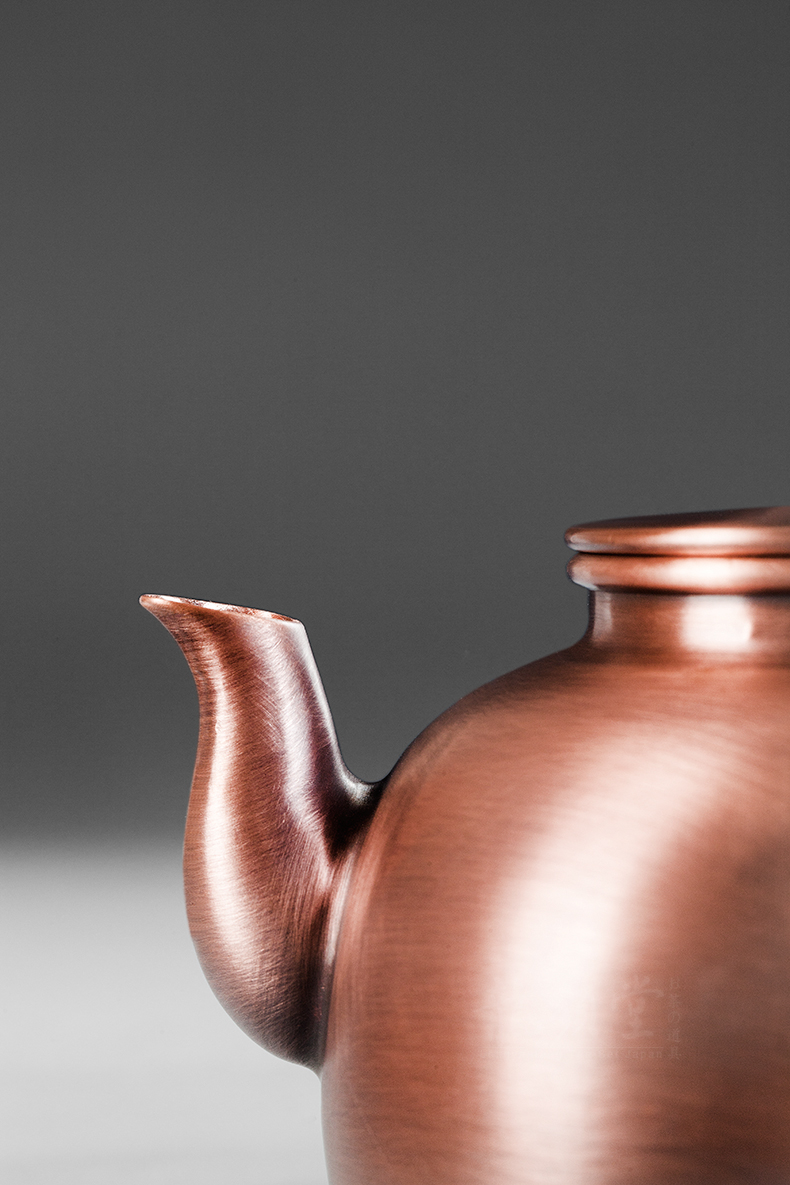 龙颜堂侧把壶日本南部铜壶 急须壶侧把砂铫玉书煨老铜壶 煮水茶壶 款