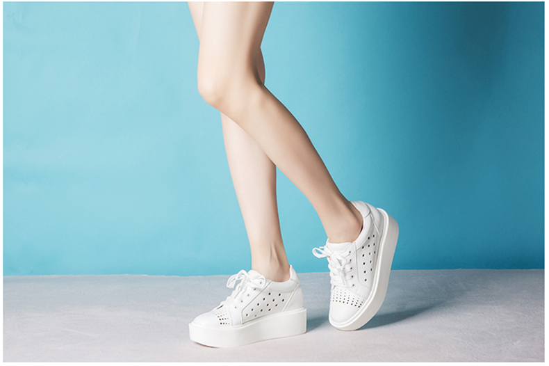 康龙夏季新款女单鞋 低帮系带轻质厚底增高女鞋 耐磨日常休闲鞋 黑色