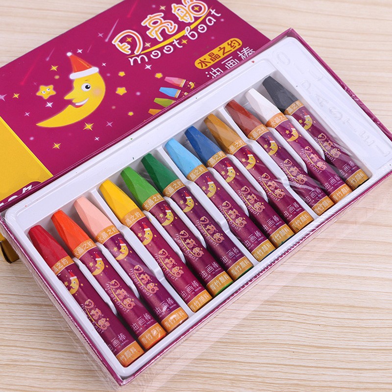 与同青竹牌月亮船月飞船水晶之约系列油画棒1218243648色48色一盒