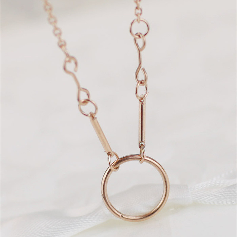 铭伽 玫瑰金色韩版钛钢短链饰品闺蜜礼物【图片 价格