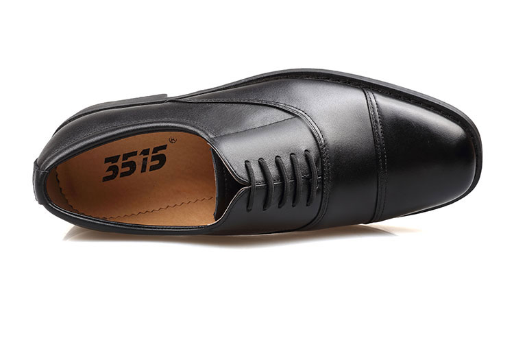 3515强人男鞋商务正装皮鞋士官配发05式三接头军官鞋 cf-05-1 黑色 38