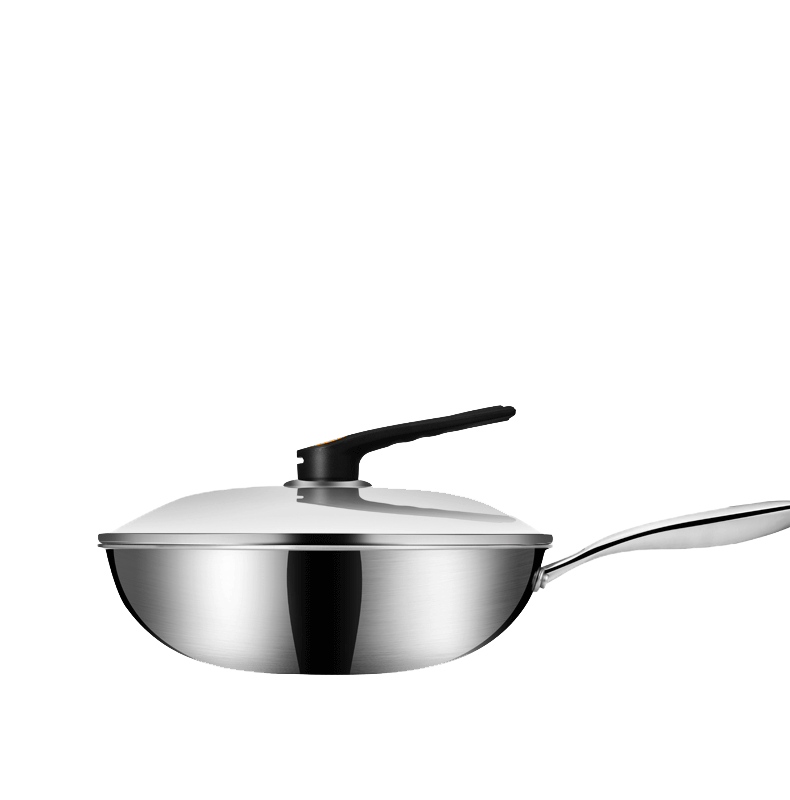 德国欧乐菲炒锅无油烟不粘锅304不锈钢炒锅炒菜锅蜂巢全屏米力士系列